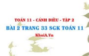 Bài 2 trang 33 Toán 11 tập 2 Cánh Diều